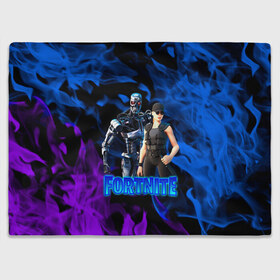 Плед 3D с принтом Fortnite T-800/Sarah в Екатеринбурге, 100% полиэстер | закругленные углы, все края обработаны. Ткань не мнется и не растягивается | fortnite | heroes | logo game | marshmallow | marshmello | sarah | sarah connor | t 800 | terminator | битва | бойцы | игра | карась | логотипы игр | маршмеллоу | персонажи игр | робот | сара коннор | терминатор | фортнайт