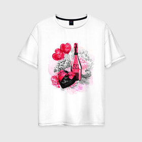 Женская футболка хлопок Oversize с принтом Набор для пикника в Екатеринбурге, 100% хлопок | свободный крой, круглый ворот, спущенный рукав, длина до линии бедер
 | любовь | надежда | романтика | свидание