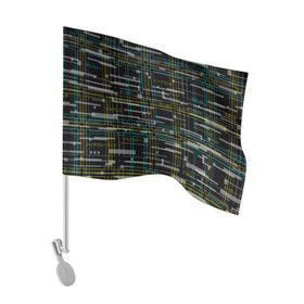 Флаг для автомобиля с принтом Cyberpunk Tartan в Екатеринбурге, 100% полиэстер | Размер: 30*21 см | cyberpunk | glitch | глитч | киберпанк | клетка | матрица | узор | футуристичный | шотландка