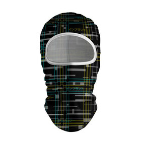 Балаклава 3D с принтом Cyberpunk Tartan в Екатеринбурге, 100% полиэстер, ткань с особыми свойствами — Activecool | плотность 150–180 г/м2; хорошо тянется, но при этом сохраняет форму. Закрывает шею, вокруг отверстия для глаз кайма. Единый размер | cyberpunk | glitch | глитч | киберпанк | клетка | матрица | узор | футуристичный | шотландка