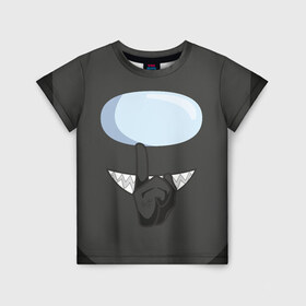 Детская футболка 3D с принтом AMONG US BLACK IMPOSTOR в Екатеринбурге, 100% гипоаллергенный полиэфир | прямой крой, круглый вырез горловины, длина до линии бедер, чуть спущенное плечо, ткань немного тянется | purple | астронавт | мем | розовый | самозванец | трендовый | эмонг ас | яркий