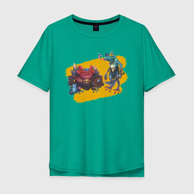Мужская футболка хлопок Oversize с принтом Toadman в Екатеринбурге, 100% хлопок | свободный крой, круглый ворот, “спинка” длиннее передней части | fantasy | frog | жаба | лягушка | фэнтези