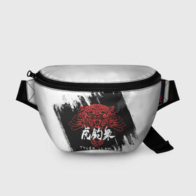 Поясная сумка 3D с принтом Cyberpunk 2077 Tyger Claw в Екатеринбурге, 100% полиэстер | плотная ткань, ремень с регулируемой длиной, внутри несколько карманов для мелочей, основное отделение и карман с обратной стороны сумки застегиваются на молнию | cosplay | cyberpunk 2077 | gang | hieroglyphs | japan | japanese | logo | rdcbp | tyger claw | yakuza