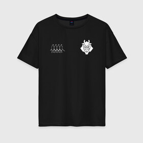 Женская футболка хлопок Oversize с принтом G2 Samurai collection (2021 22) в Екатеринбурге, 100% хлопок | свободный крой, круглый ворот, спущенный рукав, длина до линии бедер
 | 0x000000123 | g2 | gamers2 | kennys | niko