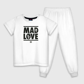 Детская пижама хлопок с принтом Mad love в Екатеринбурге, 100% хлопок |  брюки и футболка прямого кроя, без карманов, на брюках мягкая резинка на поясе и по низу штанин
 | 14 февраля | harley quinn | joker | vdkimel | день святого валентина | джокер | харли квинн
