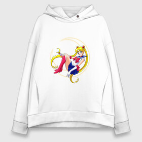 Женское худи Oversize хлопок с принтом Sailor Moon в Екатеринбурге, френч-терри — 70% хлопок, 30% полиэстер. Мягкий теплый начес внутри —100% хлопок | боковые карманы, эластичные манжеты и нижняя кромка, капюшон на магнитной кнопке | anime | manga | sailor moon | аниме | манга | сейлор мун | сейлормун