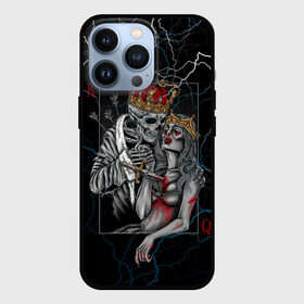 Чехол для iPhone 13 Pro с принтом The Skull King and Queen в Екатеринбурге,  |  | art | gold skull | queen | skull king | the skull king and queen | арт | буби | дама | золотой череп | игральные карты | игроку | карты | кинжал | король | король и дама | король и королева | крести | любовь | он и она | пики | покер