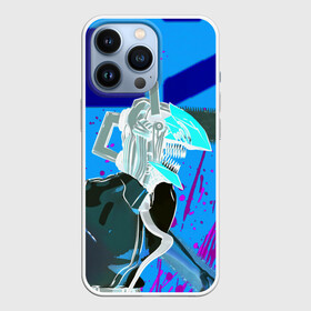 Чехол для iPhone 13 Pro с принтом Человек Бензопила на голубом фоне в Екатеринбурге,  |  | anime | chainsaw man | denji | makima | manga | power | аниме | бим | денджи | дьявол бесконечности | кишибэ | летучая мышь | манга | пауэр | хаякава аки | химено | человек бензопила