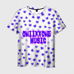 Мужская футболка 3D с принтом OniixxOneMusic1 в Екатеринбурге, 100% полиэфир | прямой крой, круглый вырез горловины, длина до линии бедер | almas | music | neon | oniixxone | text