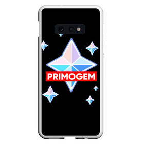 Чехол для Samsung S10E с принтом PRIMOGEM в Екатеринбурге, Силикон | Область печати: задняя сторона чехла, без боковых панелей | genshin | genshin impact | legendary | primogem | roll | геншин | геншин импакт | молитва | примогем | хочу верить