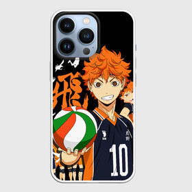 Чехол для iPhone 13 Pro с принтом Команда Сёё Хинаты и он сам в Екатеринбурге,  |  | anime | haikyu | haikyuu | karasuno | аниме | волейбол | ворон | карасуно | манга | мяч | сёё хината