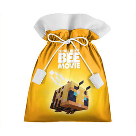 Подарочный 3D мешок с принтом Minecraft bee movie в Екатеринбурге, 100% полиэстер | Размер: 29*39 см | 