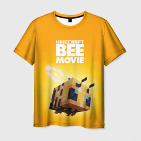 Мужская футболка 3D с принтом Minecraft bee movie в Екатеринбурге, 100% полиэфир | прямой крой, круглый вырез горловины, длина до линии бедер | Тематика изображения на принте: 