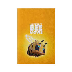 Обложка для паспорта матовая кожа с принтом Minecraft bee movie в Екатеринбурге, натуральная матовая кожа | размер 19,3 х 13,7 см; прозрачные пластиковые крепления | Тематика изображения на принте: 