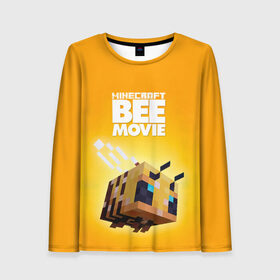 Женский лонгслив 3D с принтом Minecraft bee movie в Екатеринбурге, 100% полиэстер | длинные рукава, круглый вырез горловины, полуприлегающий силуэт | 