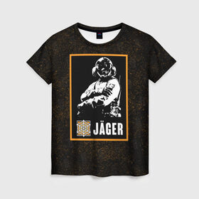 Женская футболка 3D с принтом Jager в Екатеринбурге, 100% полиэфир ( синтетическое хлопкоподобное полотно) | прямой крой, круглый вырез горловины, длина до линии бедер | jager | r6s | rainbow six siege | оперативник | персонаж | ягер
