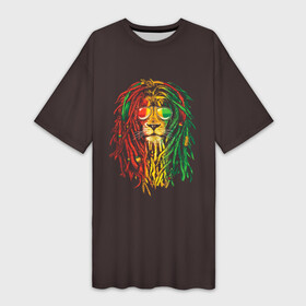 Платье-футболка 3D с принтом Bob lion в Екатеринбурге,  |  | bob_marley | dreadlocks | hippie | jamaica | lion | reggae | боб марли | дреды | регги | хиппи | ямайка