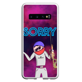 Чехол для Samsung Galaxy S10 с принтом Sorry CS GO в Екатеринбурге, Силикон | Область печати: задняя сторона чехла, без боковых панелей | awp | cs go | dragon lore | roblox cs:go | авп | драгон лор | кс го | мультик кс го