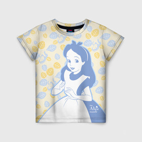 Детская футболка 3D с принтом Алиса в Екатеринбурге, 100% гипоаллергенный полиэфир | прямой крой, круглый вырез горловины, длина до линии бедер, чуть спущенное плечо, ткань немного тянется | alice | alice in wonderland | vdosadir | алиса | алиса в стране чудес