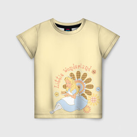Детская футболка 3D с принтом Little Wonderland в Екатеринбурге, 100% гипоаллергенный полиэфир | прямой крой, круглый вырез горловины, длина до линии бедер, чуть спущенное плечо, ткань немного тянется | Тематика изображения на принте: alice | alice in wonderland | vdosadir | алиса | алиса в стране чудес