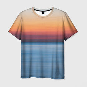 Мужская футболка 3D с принтом Рассвет на берегу в Екатеринбурге, 100% полиэфир | прямой крой, круглый вырез горловины, длина до линии бедер | nature | save the nature | берег | берегите природу | корабли | море | природа | рассвет | солнце