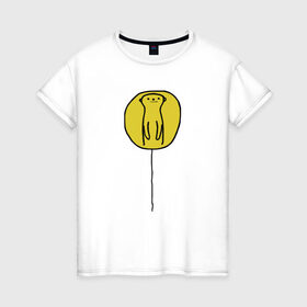 Женская футболка хлопок с принтом СУСЛИК в Екатеринбурге, 100% хлопок | прямой крой, круглый вырез горловины, длина до линии бедер, слегка спущенное плечо | воздушный шарик | воздушный шарик с зверьком. | жёлтое пятно | солнце встаёт | сурок | суслик