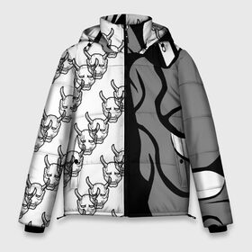 Мужская зимняя куртка 3D с принтом DEMON BLACK/WHITE в Екатеринбурге, верх — 100% полиэстер; подкладка — 100% полиэстер; утеплитель — 100% полиэстер | длина ниже бедра, свободный силуэт Оверсайз. Есть воротник-стойка, отстегивающийся капюшон и ветрозащитная планка. 

Боковые карманы с листочкой на кнопках и внутренний карман на молнии. | fashion | fire | game | hip hop | rap | street style | top | игра | мода | огонь | рэп | топ | уличный стиль | хип хоп