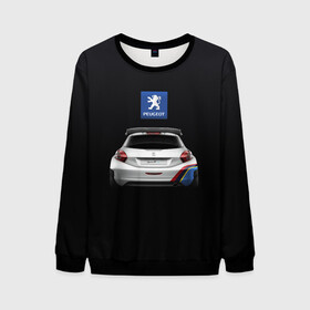 Мужской свитшот 3D с принтом Peugeot sport в Екатеринбурге, 100% полиэстер с мягким внутренним слоем | круглый вырез горловины, мягкая резинка на манжетах и поясе, свободная посадка по фигуре | auto | emotion | motion | peugeot | sport | авто | лого | логотип | пежо | пижо | спорт