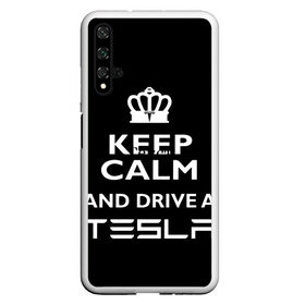 Чехол для Honor 20 с принтом Drive a Tesla! в Екатеринбурге, Силикон | Область печати: задняя сторона чехла, без боковых панелей | auto | model s | sport | tesla | авто | автомобиль | водитель | гонки | гонщик | король | корона | крутая | крутой | купить | лого | логотип | маск | машина | модель | спорт | тачка | тесла | тесло | электромобиль