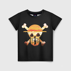 Детская футболка 3D с принтом One piece в Екатеринбурге, 100% гипоаллергенный полиэфир | прямой крой, круглый вырез горловины, длина до линии бедер, чуть спущенное плечо, ткань немного тянется | Тематика изображения на принте: anime | one piece | аниме | анимэ | большой куш | ван пис | король пиратов | луффи | пират | пираты | пираты соломенной шляпы | рыжий шанкс | эйтиро одо