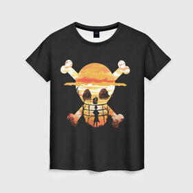 Женская футболка 3D с принтом One piece в Екатеринбурге, 100% полиэфир ( синтетическое хлопкоподобное полотно) | прямой крой, круглый вырез горловины, длина до линии бедер | anime | one piece | аниме | анимэ | большой куш | ван пис | король пиратов | луффи | пират | пираты | пираты соломенной шляпы | рыжий шанкс | эйтиро одо
