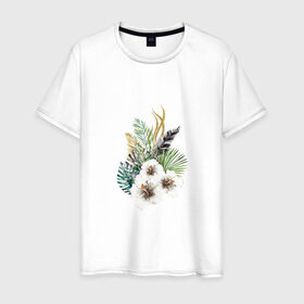 Мужская футболка хлопок с принтом Алоха в Екатеринбурге, 100% хлопок | прямой крой, круглый вырез горловины, длина до линии бедер, слегка спущенное плечо. | девушке | любовь | пляж | цветы