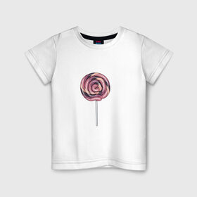 Детская футболка хлопок с принтом Лолипоп в Екатеринбурге, 100% хлопок | круглый вырез горловины, полуприлегающий силуэт, длина до линии бедер | карамель | леденец | сладости | сосулька