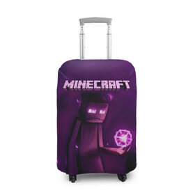 Чехол для чемодана 3D с принтом Minecraft Слендермен в Екатеринбурге, 86% полиэфир, 14% спандекс | двустороннее нанесение принта, прорези для ручек и колес | minecraft | алекс | белый | блоки | ведьма | взрывчатка | визера | волк | гаст | добывать | дракон | зеленый куб | зомби | игра | крафт | крипер | кубики | лошадка | майн | майнкрафт | манкрафт | овечка | оцелот