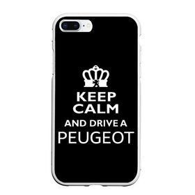 Чехол для iPhone 7Plus/8 Plus матовый с принтом Drive a Peugeot! в Екатеринбурге, Силикон | Область печати: задняя сторона чехла, без боковых панелей | car | keep calm | peugeot | авто | автомобиль | водитель | гонщик | королевский | король | корона | лев | любитель | марка | машина | пежо | подарок | рейсер | сохраняй спокойствие | тачка