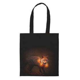 Шоппер 3D с принтом Dark fox в Екатеринбурге, 100% полиэстер | Плотность: 200 г/м2; Размер: 34×35 см; Высота лямок: 30 см | fox | foxy | животное | звери | лиса | лисенок | лисичка | милая | рыжая | фокс