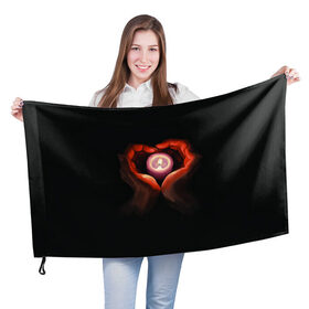 Флаг 3D с принтом Свеча в Екатеринбурге, 100% полиэстер | плотность ткани — 95 г/м2, размер — 67 х 109 см. Принт наносится с одной стороны | влюбленным | люблю | любовь | руки | свеча | сердце | чувства
