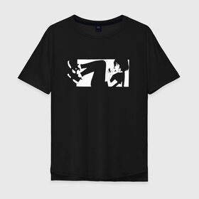 Мужская футболка хлопок Oversize с принтом Поколение Z в Екатеринбурге, 100% хлопок | свободный крой, круглый ворот, “спинка” длиннее передней части | девушка | мобильный | технология | цифровой | человек