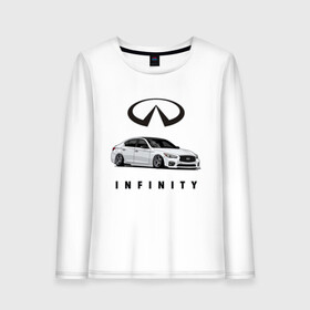 Женский лонгслив хлопок с принтом Infinfity Car в Екатеринбурге, 100% хлопок |  | car | infinity | автомобиль | инфинити | тачка | финик