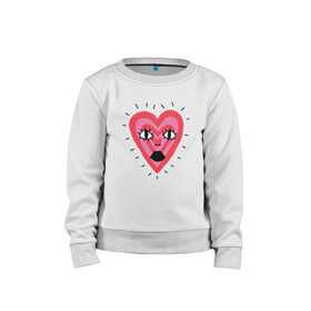Детский свитшот хлопок с принтом Сердце в Екатеринбурге, 100% хлопок | круглый вырез горловины, эластичные манжеты, пояс и воротник | heart. love | pink | red | красный | любовь | розовый | сердце | черный