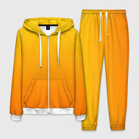 Мужской костюм 3D с принтом Оранжевый градиент в Екатеринбурге, 100% полиэстер | Манжеты и пояс оформлены тканевой резинкой, двухслойный капюшон со шнурком для регулировки, карманы спереди | Тематика изображения на принте: градиент | желтый | оранжевый | цвет