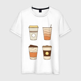 Мужская футболка хлопок с принтом Кофеин its my life в Екатеринбурге, 100% хлопок | прямой крой, круглый вырез горловины, длина до линии бедер, слегка спущенное плечо. | Тематика изображения на принте: американо | капучино | кофе | латте | напиток | эспрессо