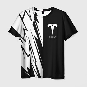 Мужская футболка 3D с принтом Tesla в Екатеринбурге, 100% полиэфир | прямой крой, круглый вырез горловины, длина до линии бедер | auto | car | elon | musk | nasa | race | spacex | tesla | авто | автоспорт | гонки | илон | маск | машина | тесла | тэсла