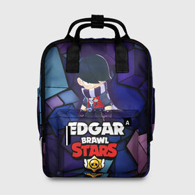 Женский рюкзак 3D с принтом BRAWL STARS EDGAR в Екатеринбурге, 100% полиэстер | лямки с регулируемой длиной, сверху ручки, чтобы рюкзак нести как сумку. Основное отделение закрывается на молнию, как и внешний карман. Внутри два дополнительных кармана, один из которых закрывается на молнию. По бокам два дополнительных кармашка, куда поместится маленькая бутылочка
 | 8 bit | brawl stars | byron | colette | crow | edgar | gale | leon | max | mr.p | sally leon | shark | virus 8 bit | werewolf leon | акула | байрон | берли | бравл старс | ворон | коллет | макс | оборотень | эдгар