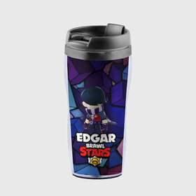 Термокружка-непроливайка с принтом BRAWL STARS EDGAR в Екатеринбурге, внутренняя часть — пищевой пластик, наружная часть — прозрачный пластик, между ними — полиграфическая вставка с рисунком | объем — 350 мл, герметичная крышка | 8 bit | brawl stars | byron | colette | crow | edgar | gale | leon | max | mr.p | sally leon | shark | virus 8 bit | werewolf leon | акула | байрон | берли | бравл старс | ворон | коллет | макс | оборотень | эдгар