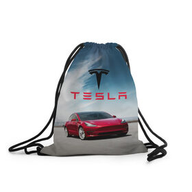 Рюкзак-мешок 3D с принтом Tesla Model 3 в Екатеринбурге, 100% полиэстер | плотность ткани — 200 г/м2, размер — 35 х 45 см; лямки — толстые шнурки, застежка на шнуровке, без карманов и подкладки | 3 | america | auto | car | electric | elon | model | motors | musk | tesla | usa | vehicle | авто | америка | илон | маск | модель | сша | тесла | электромобиль