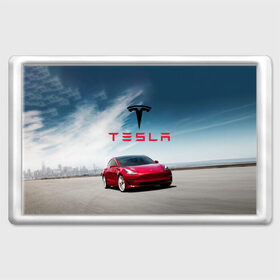 Магнит 45*70 с принтом Tesla Model 3 в Екатеринбурге, Пластик | Размер: 78*52 мм; Размер печати: 70*45 | 3 | america | auto | car | electric | elon | model | motors | musk | tesla | usa | vehicle | авто | америка | илон | маск | модель | сша | тесла | электромобиль