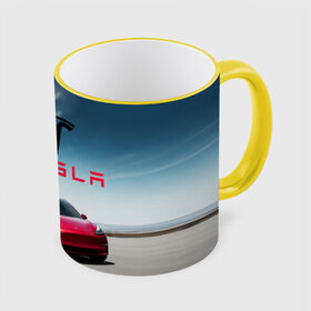 Кружка с принтом Tesla Model 3 в Екатеринбурге, керамика | ёмкость 330 мл | Тематика изображения на принте: 3 | america | auto | car | electric | elon | model | motors | musk | tesla | usa | vehicle | авто | америка | илон | маск | модель | сша | тесла | электромобиль