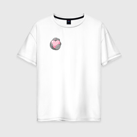 Женская футболка хлопок Oversize с принтом Ламантин в Екатеринбурге, 100% хлопок | свободный крой, круглый ворот, спущенный рукав, длина до линии бедер
 | ламантин | любовь | мило | парная | сердечко | сердце