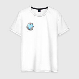 Мужская футболка хлопок с принтом Ламантин в Екатеринбурге, 100% хлопок | прямой крой, круглый вырез горловины, длина до линии бедер, слегка спущенное плечо. | ламантин | любовь | мило | парная | сердечко | сердце